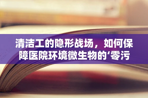 清洁工的隐形战场，如何保障医院环境微生物的‘零污染’？