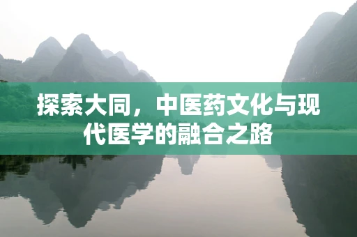 探索大同，中医药文化与现代医学的融合之路