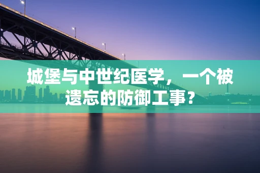 城堡与中世纪医学，一个被遗忘的防御工事？