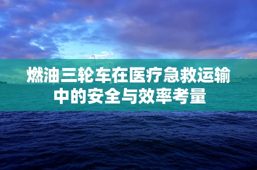 燃油三轮车在医疗急救运输中的安全与效率考量