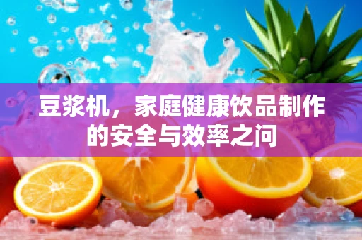 豆浆机，家庭健康饮品制作的安全与效率之问