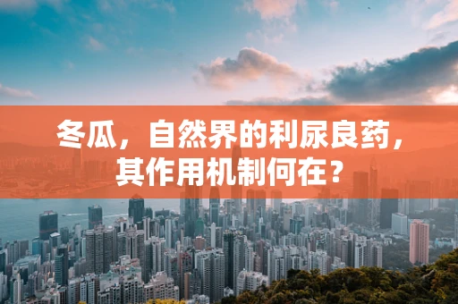 冬瓜，自然界的利尿良药，其作用机制何在？
