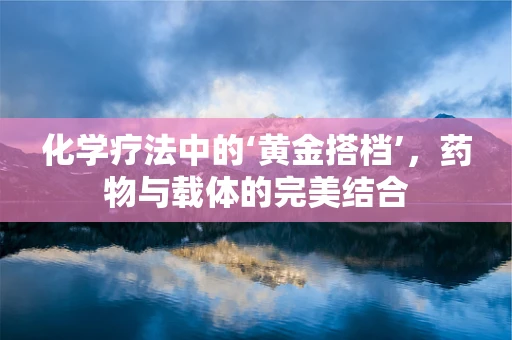 化学疗法中的‘黄金搭档’，药物与载体的完美结合