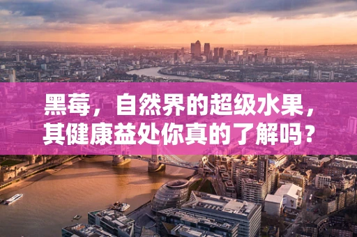 黑莓，自然界的超级水果，其健康益处你真的了解吗？