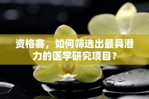 资格赛，如何筛选出最具潜力的医学研究项目？