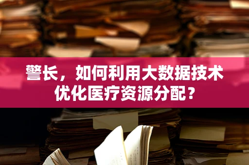 警长，如何利用大数据技术优化医疗资源分配？