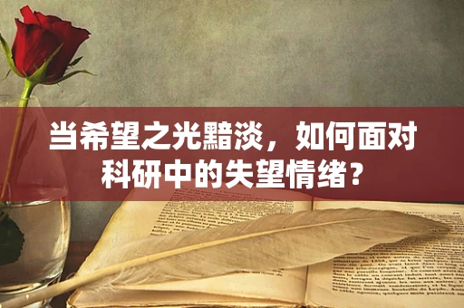 当希望之光黯淡，如何面对科研中的失望情绪？