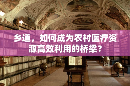 乡道，如何成为农村医疗资源高效利用的桥梁？