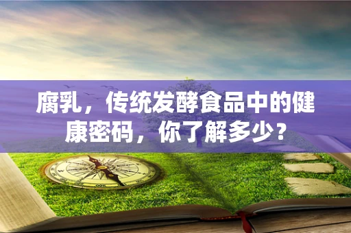 腐乳，传统发酵食品中的健康密码，你了解多少？