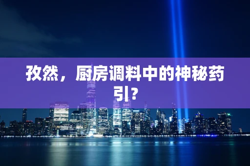 孜然，厨房调料中的神秘药引？